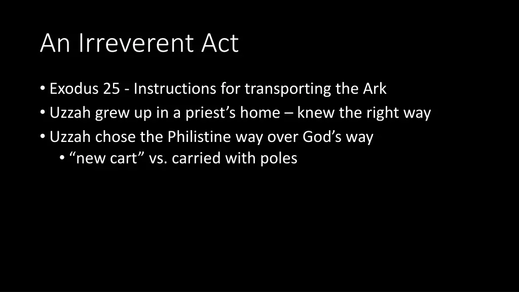 an irreverent act