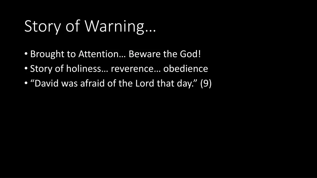 story of warning