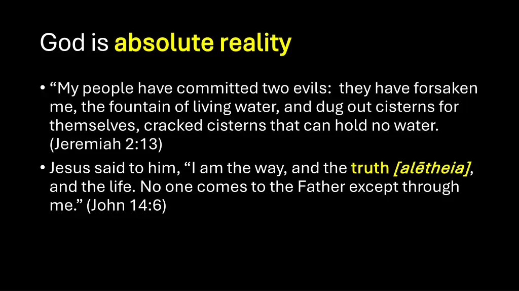 god is absolute reality absolute reality