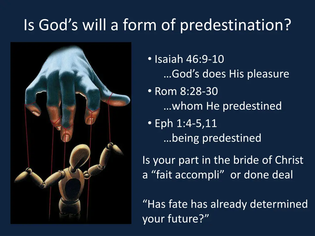 is god s will a form of predestination