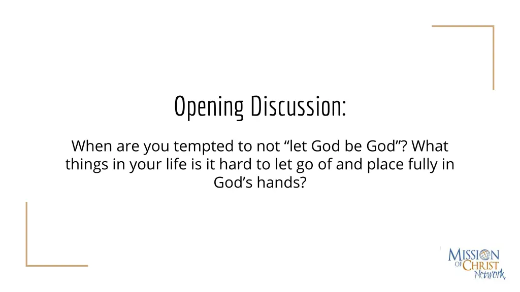 opening discussion
