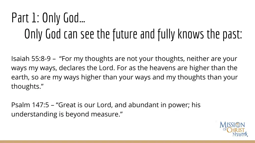 part 1 only god only god can see the future