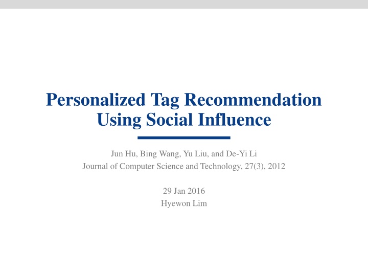 personalized tag recommendation using social