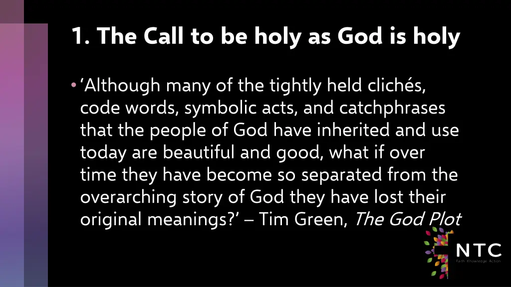 1 the call to be holy as god is holy 1