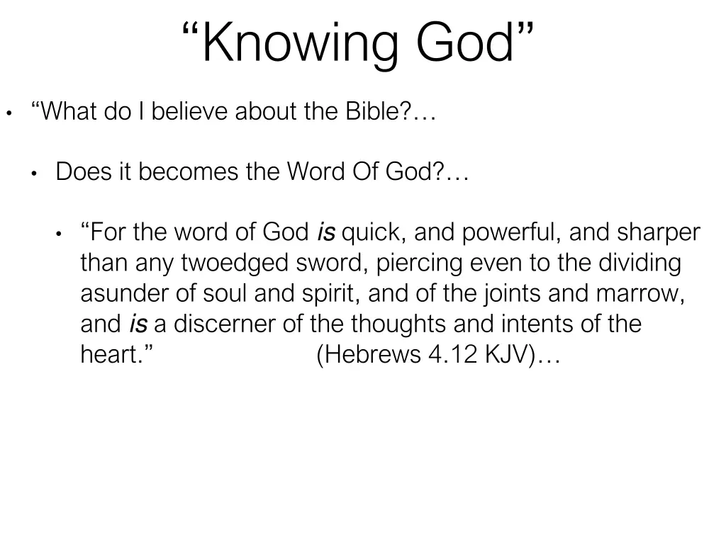 knowing god 11