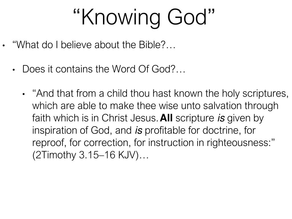 knowing god 9