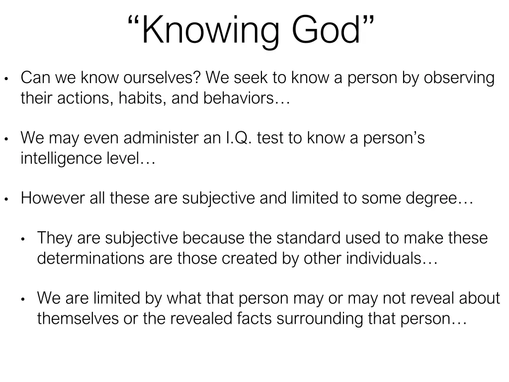 knowing god