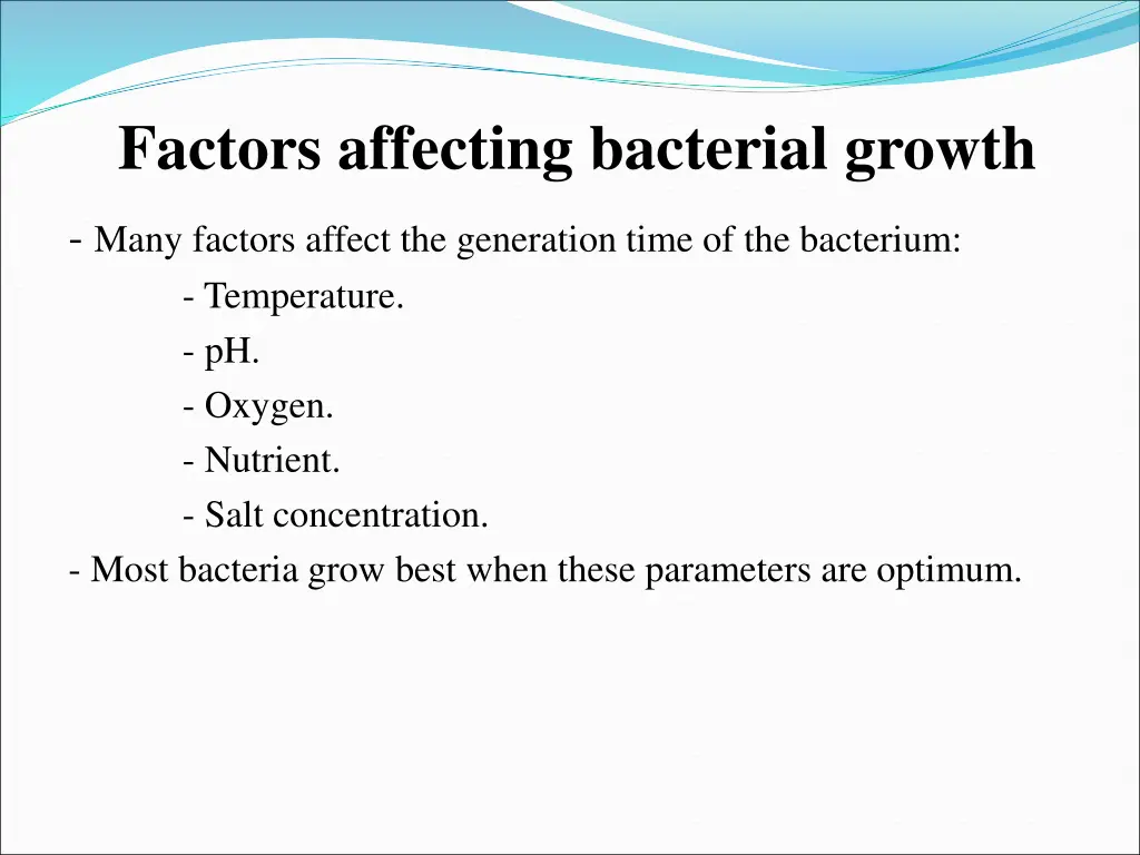 factors affecting bacterial growth