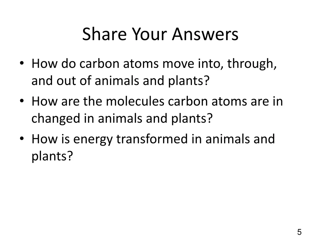share your answers