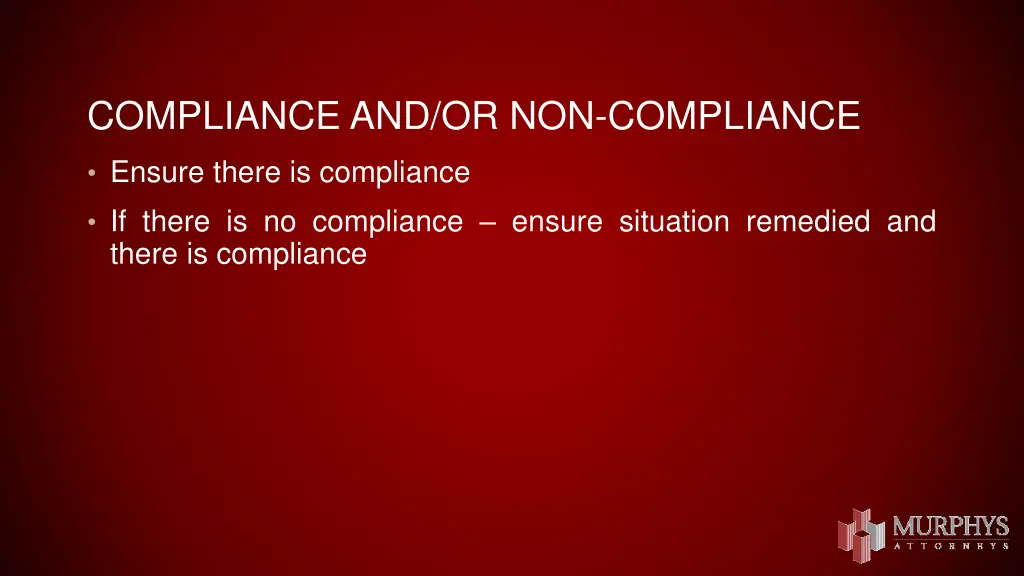 compliance and or non compliance 1