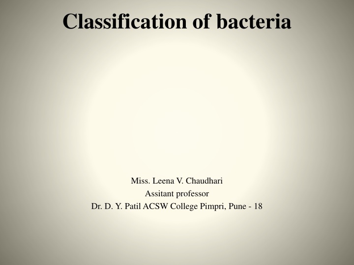 classification of bacteria