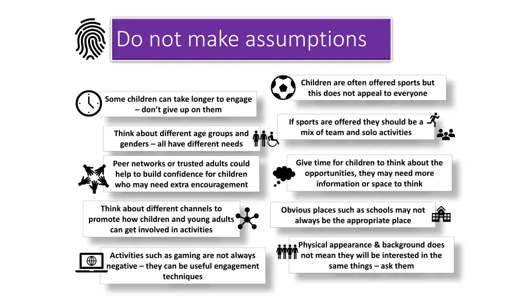 do not make assumptions
