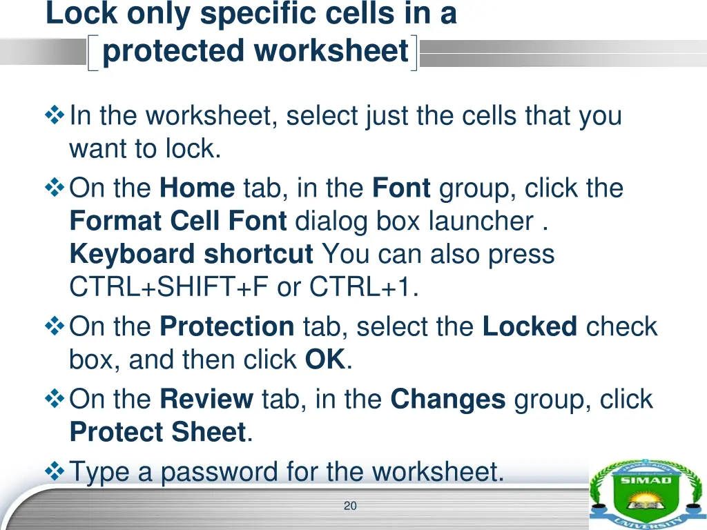 lock only specific cells in a protected worksheet 1
