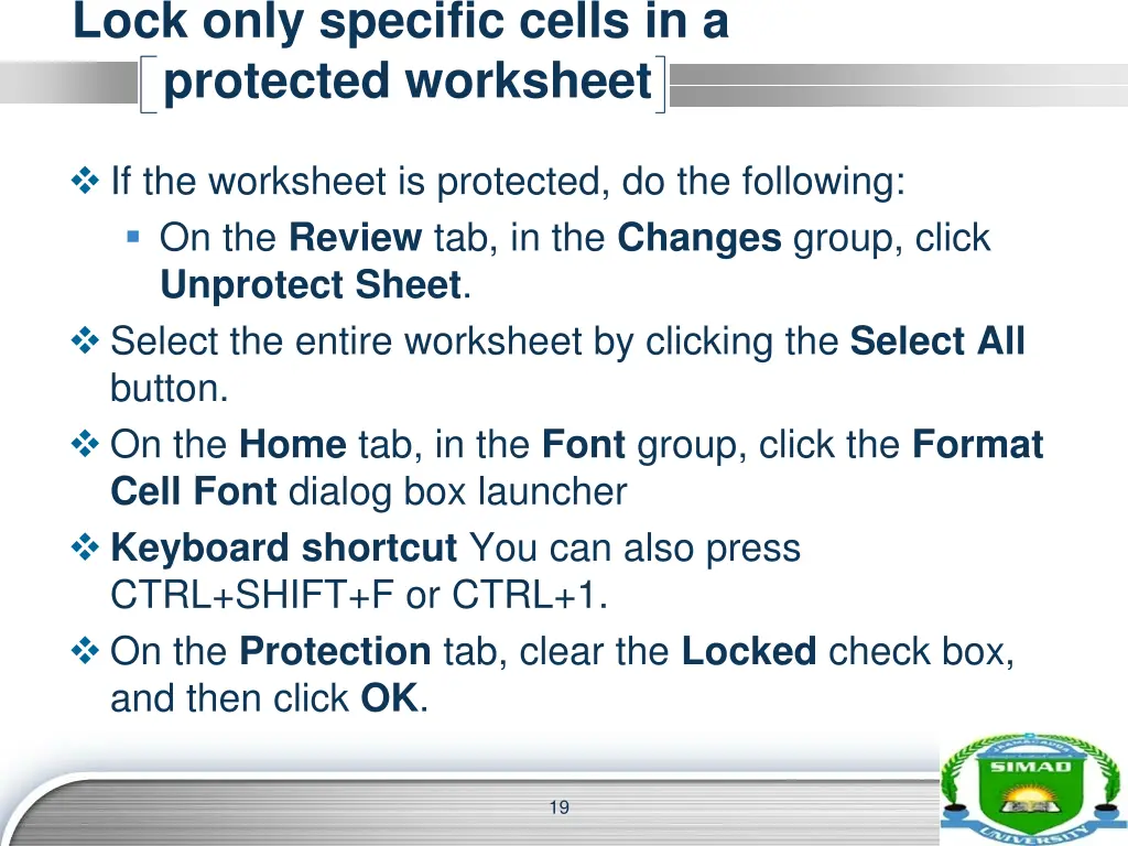 lock only specific cells in a protected worksheet