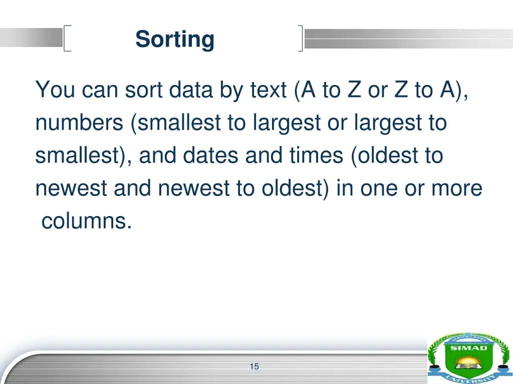 sorting 1