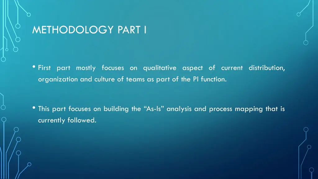 methodology part i