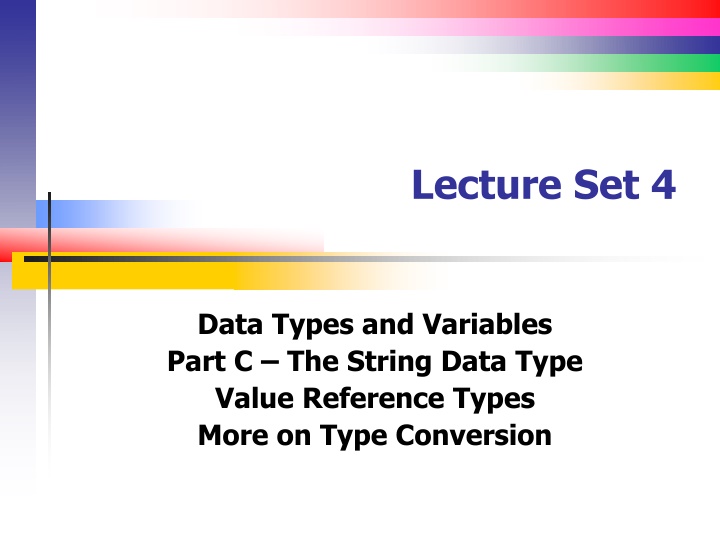 lecture set 4