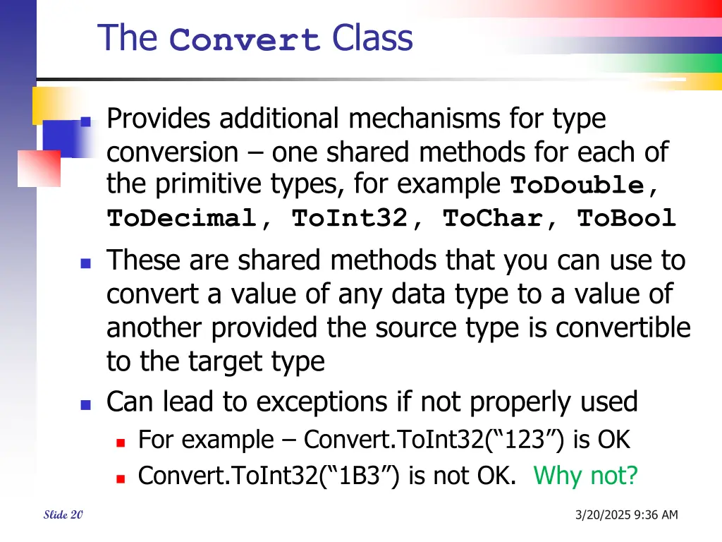 the convert class