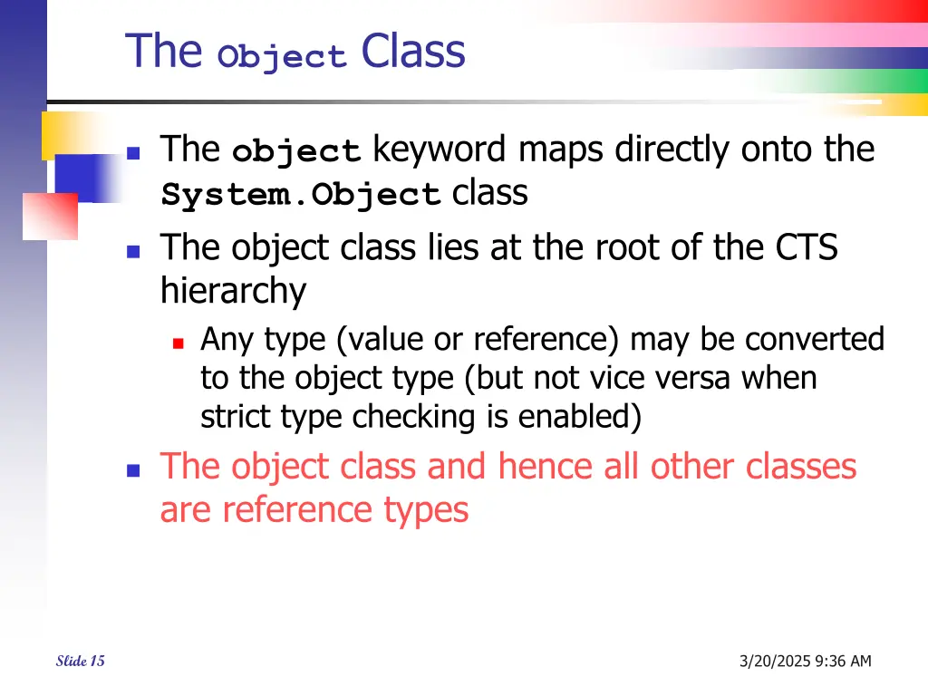the object class