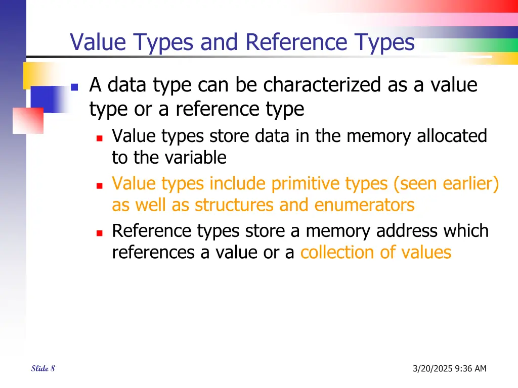 value types and reference types