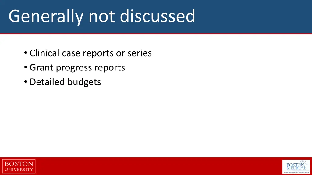 generally not discussed