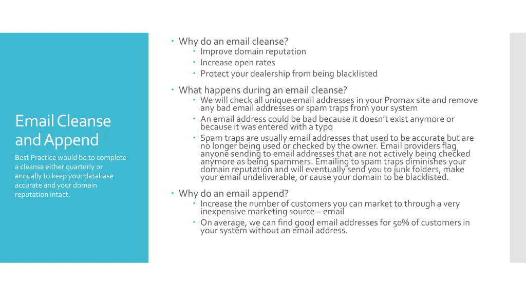 why do an email cleanse improve domain reputation