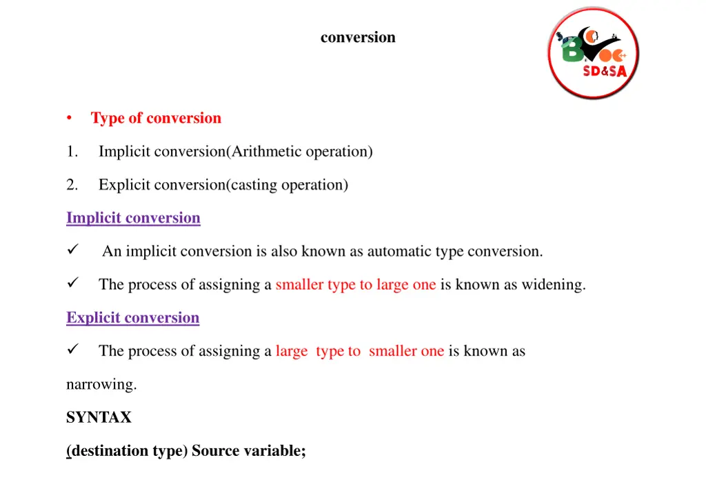 conversion