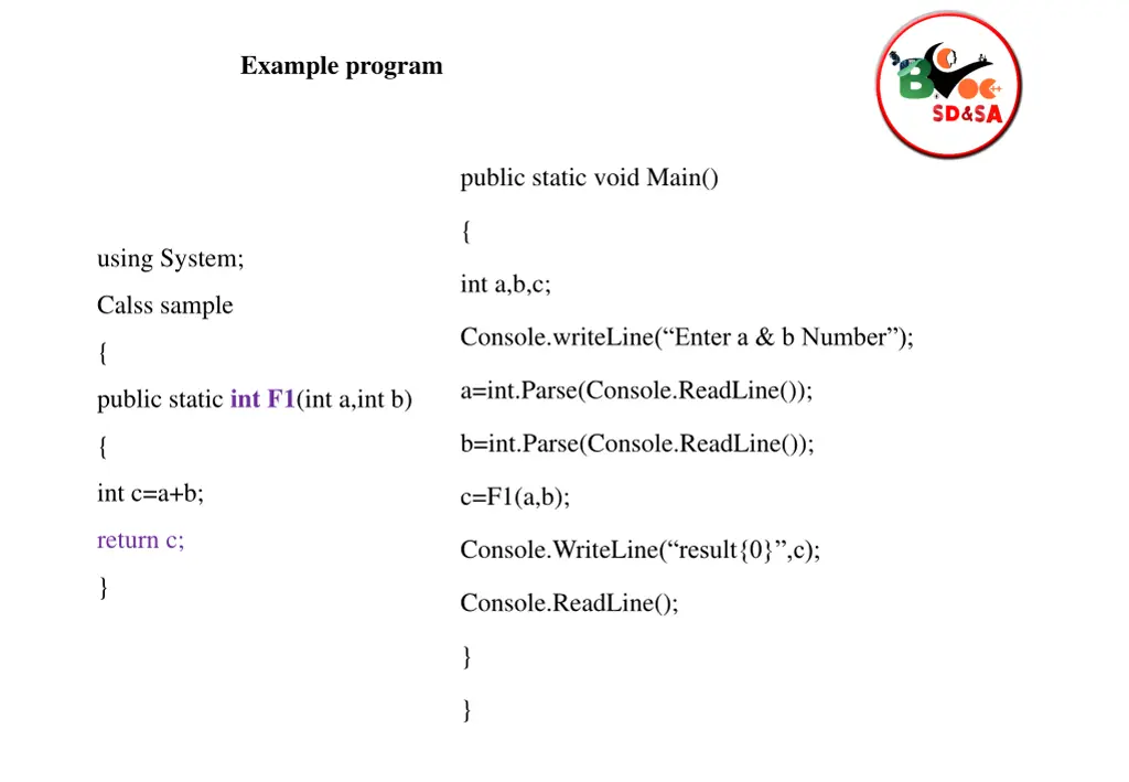 example program