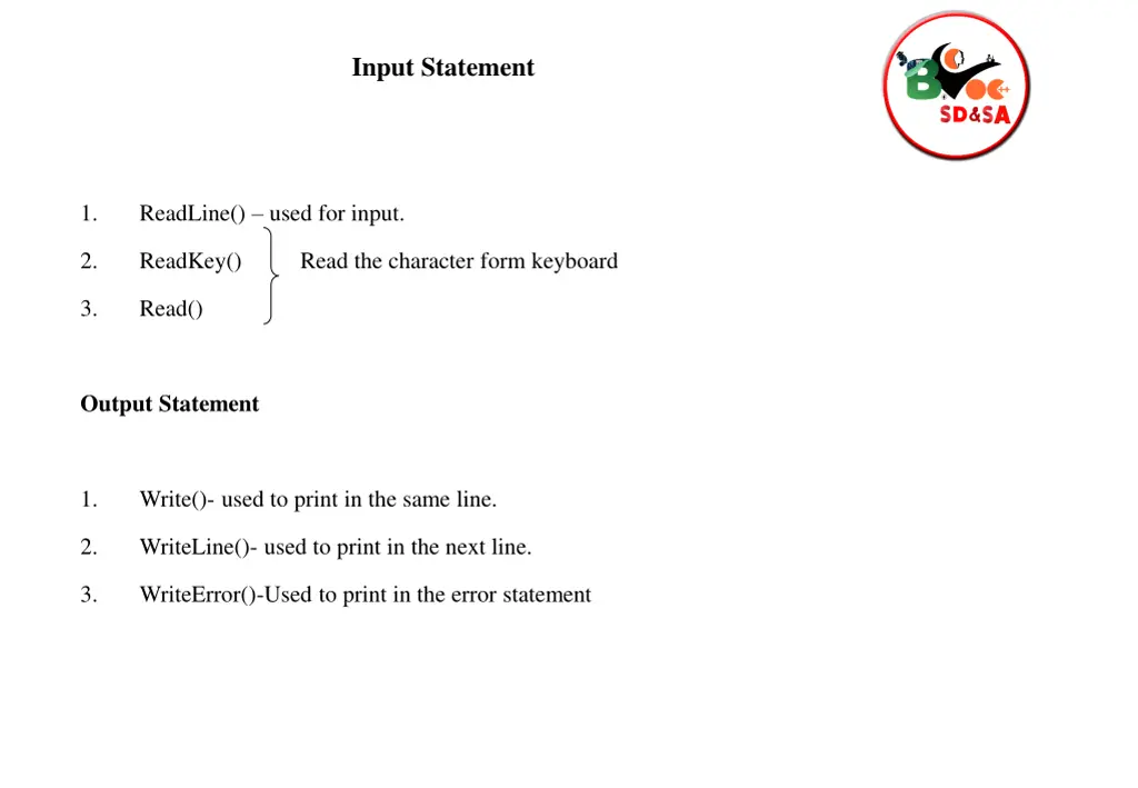 input statement