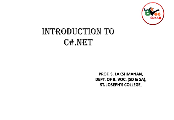 prof s lakshmanan dept of b voc sd sa st joseph