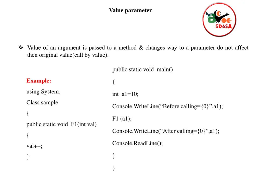 value parameter