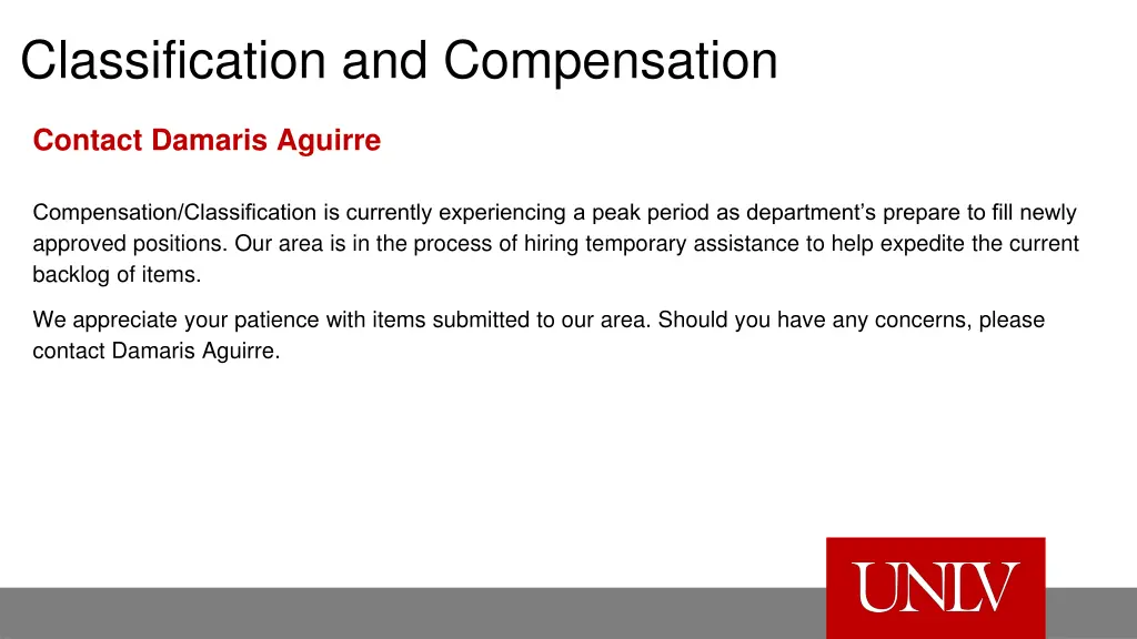 classification and compensation