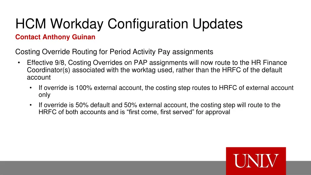hcm workday configuration updates contact anthony