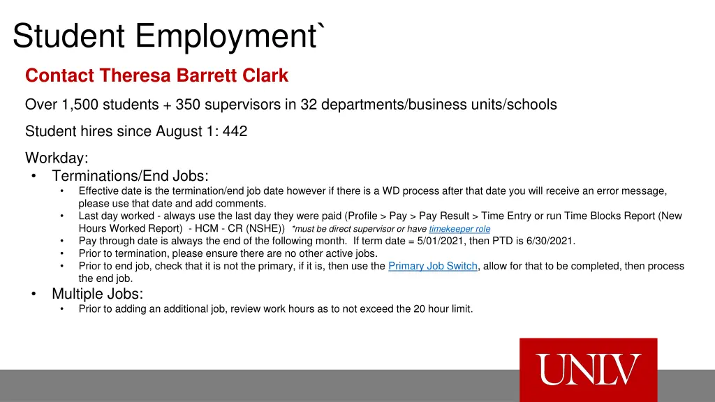 student employment