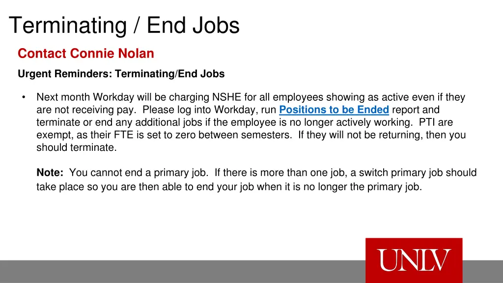 terminating end jobs