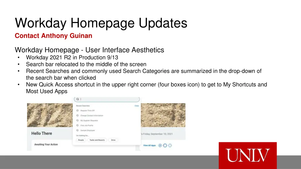 workday homepage updates