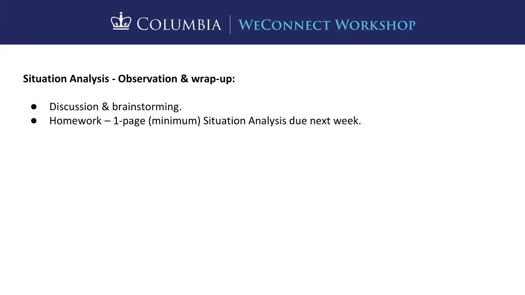 situation analysis observation wrap up