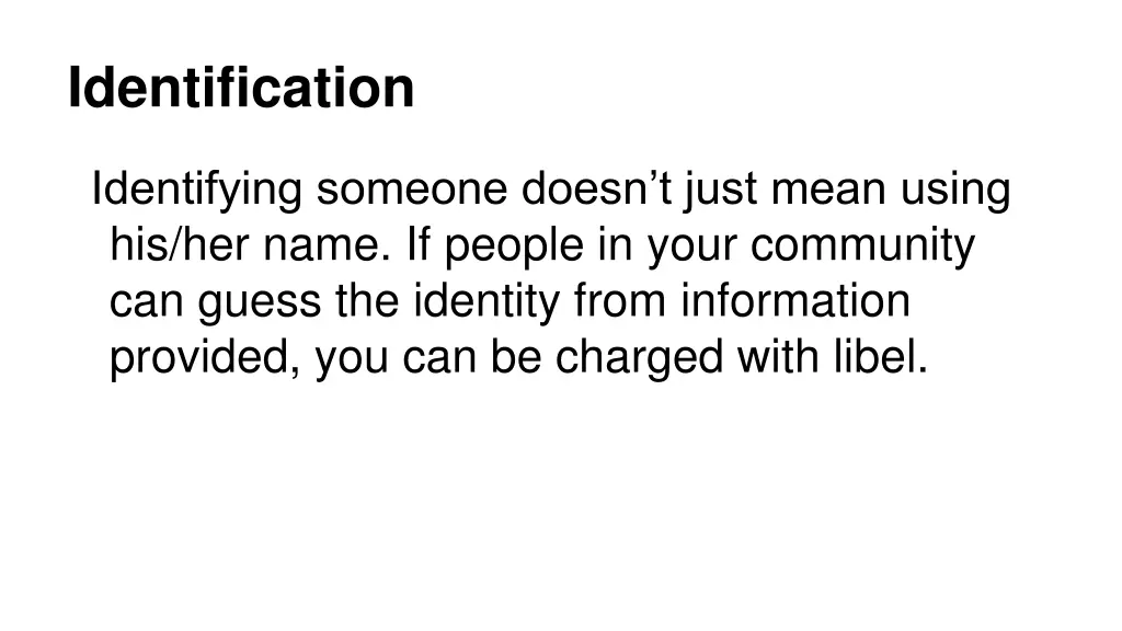identification