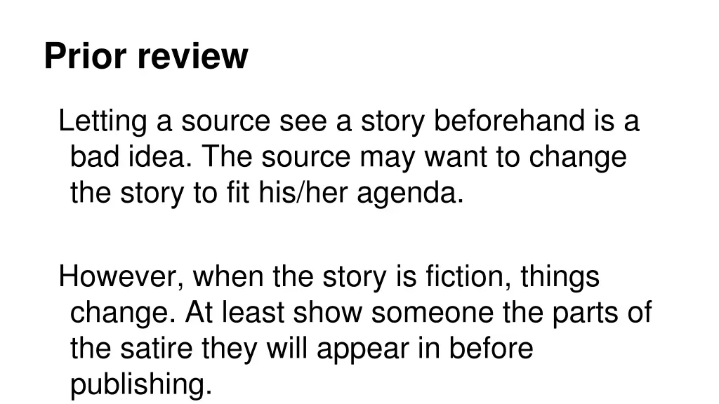 prior review
