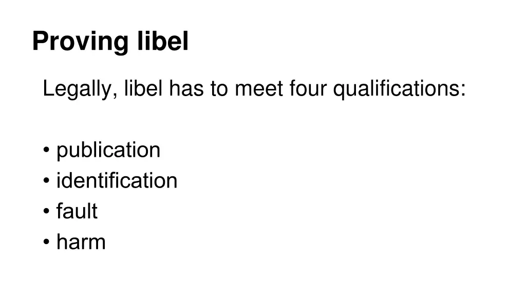 proving libel
