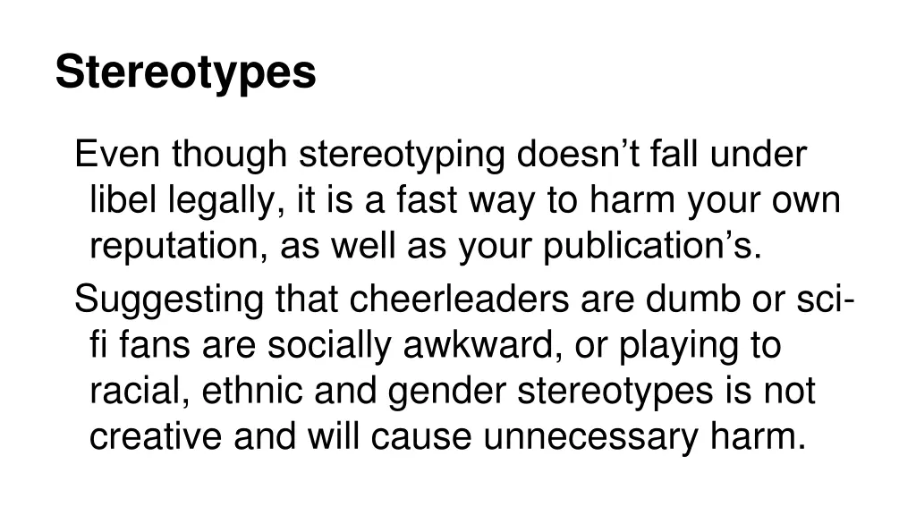 stereotypes