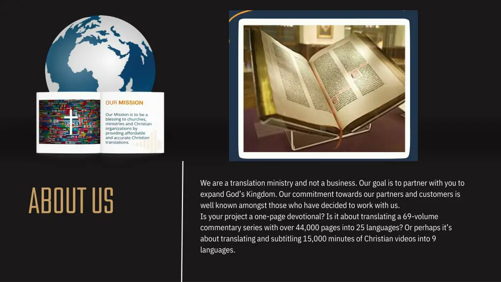 we are a translation ministry and not a business