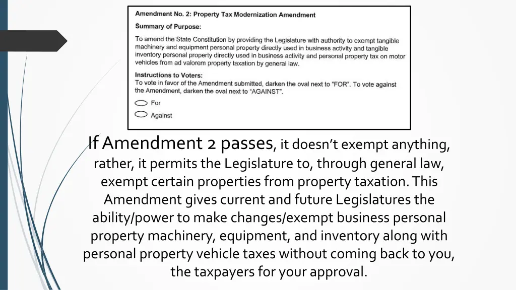 if amendment 2 passes it doesn t exempt anything