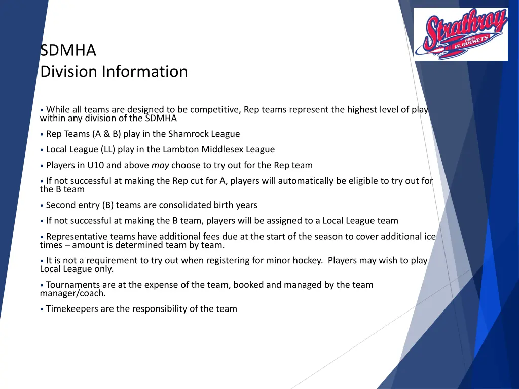 sdmha division information