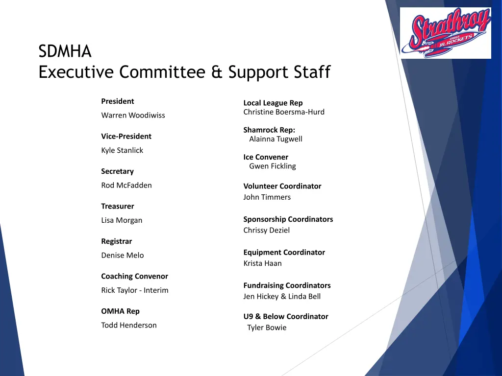 sdmha executive committee support staff