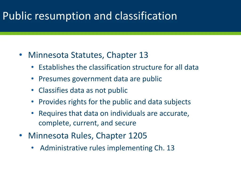 public resumption and classification