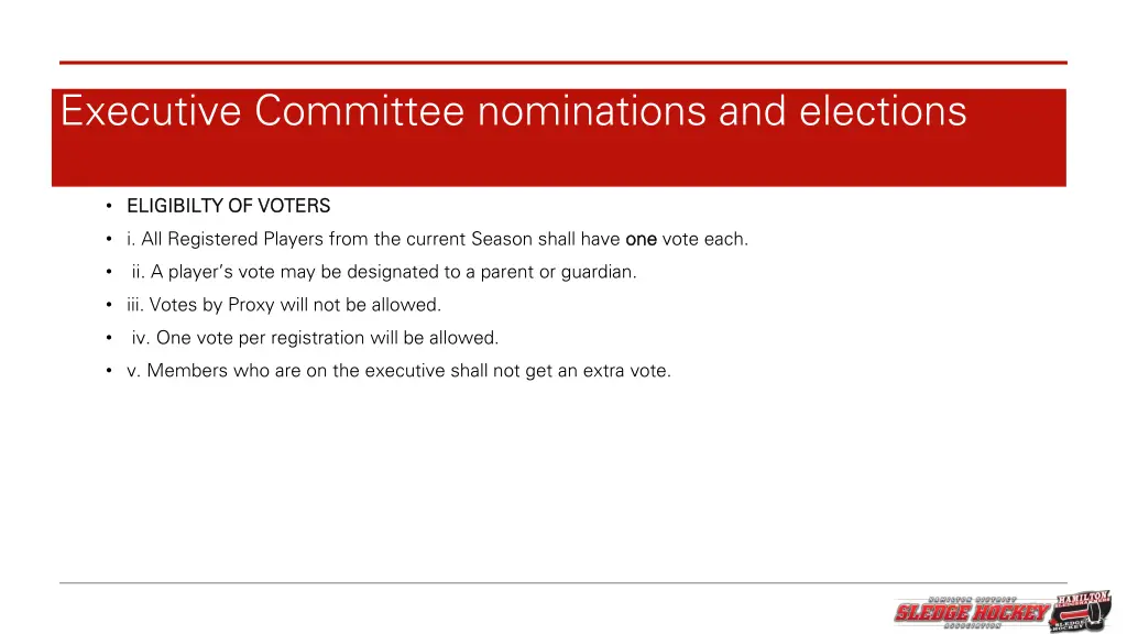 executive committee nominations and elections 1