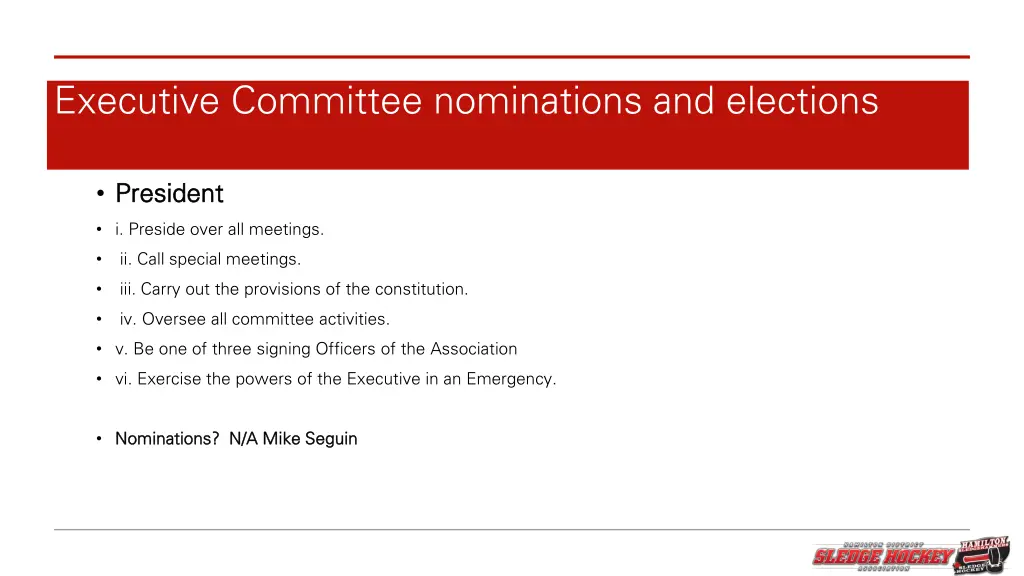 executive committee nominations and elections 2