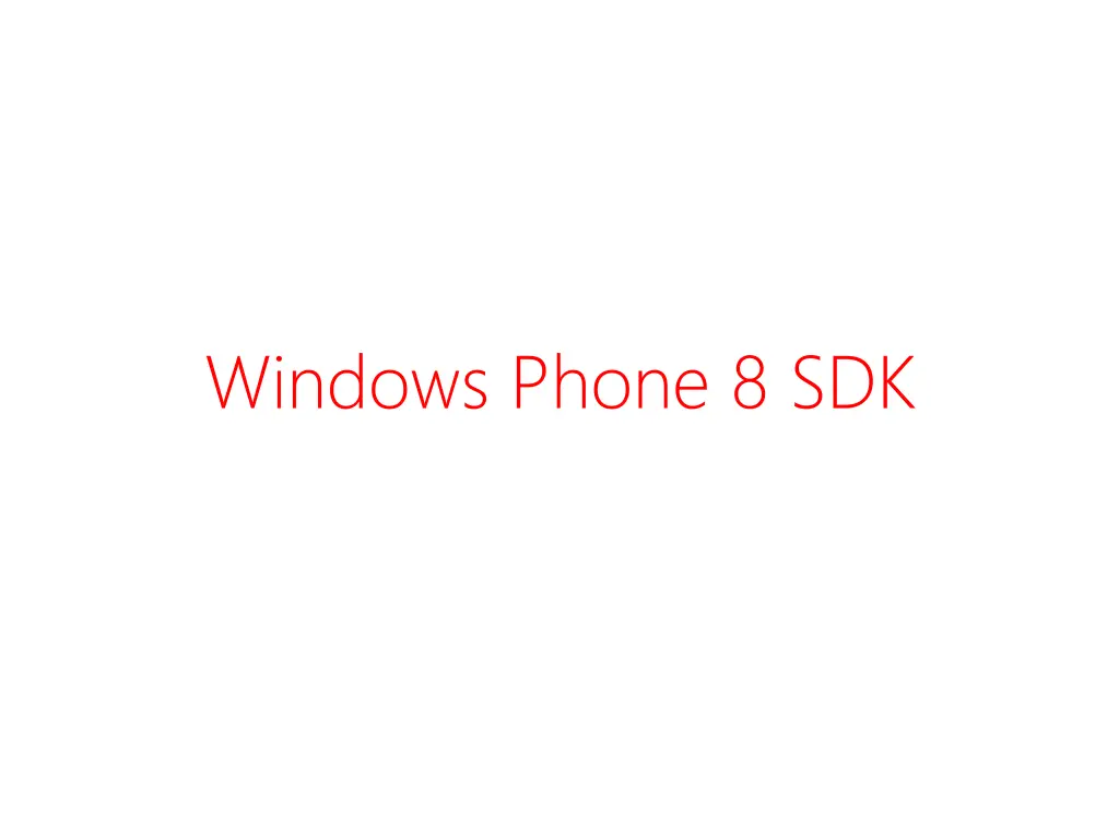 windows phone 8 sdk