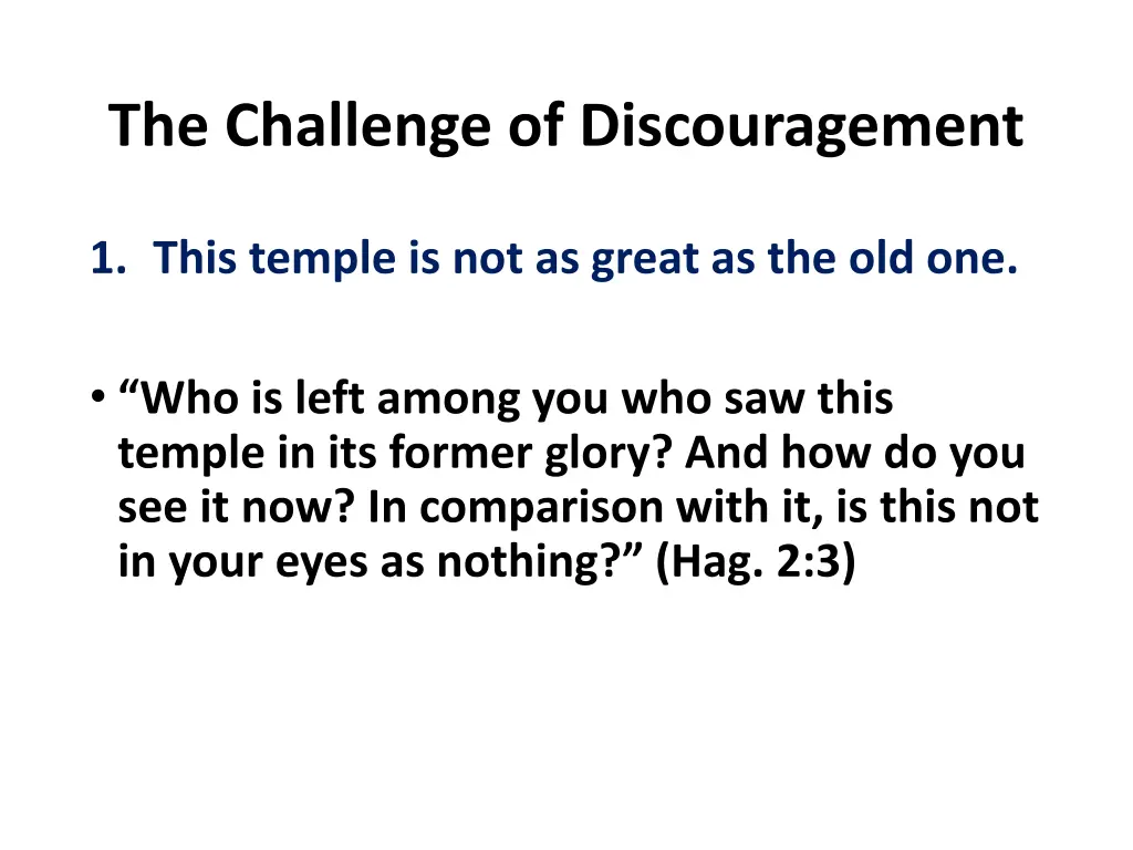 the challenge of discouragement 1